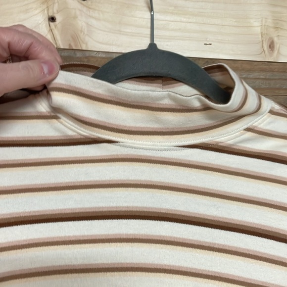 2/$30 Lands' End striped mock neck long sleeve top - Picture 5 of 10